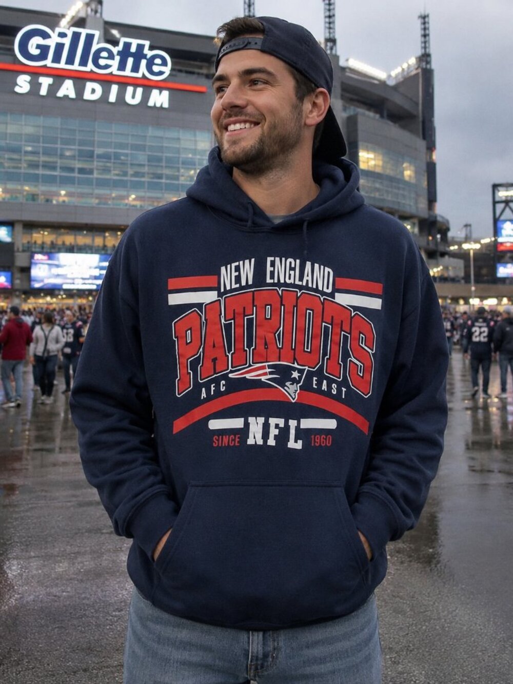 PATRIOTS MENS NFL HOODIE (LARGE)